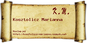 Kosztolicz Marianna névjegykártya