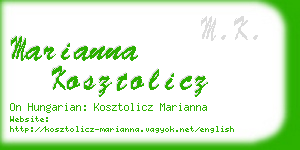marianna kosztolicz business card